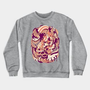 Peach Abstract Wave of Thoughts No 2 Crewneck Sweatshirt